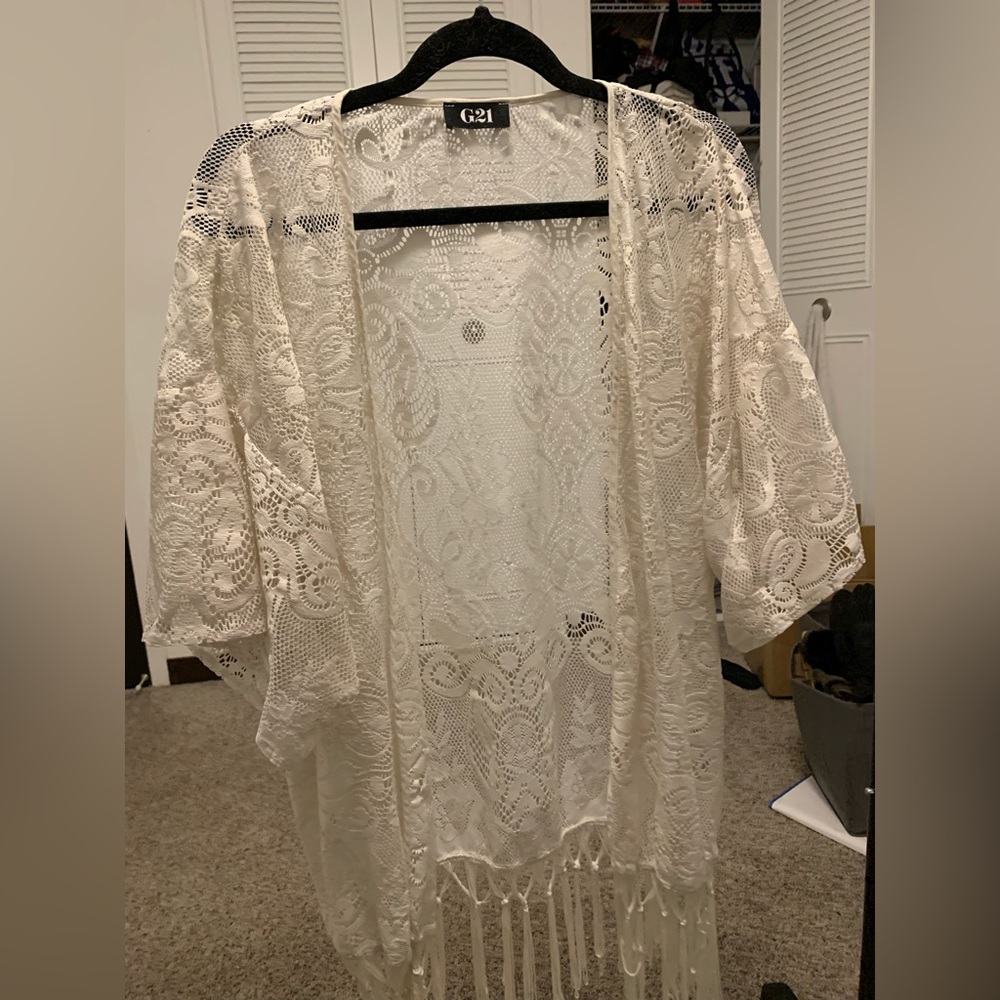 White Swimsuit Coverup